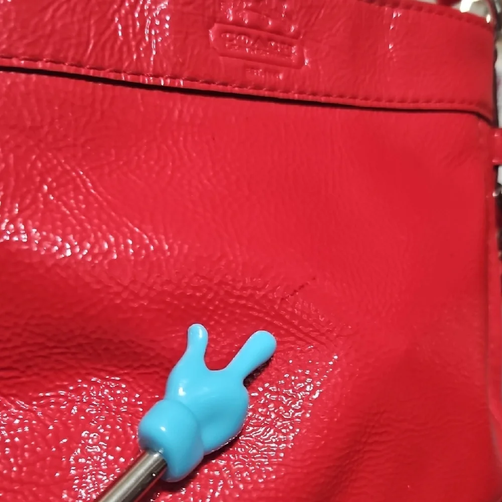 Coach patent Leather red Shoulder Bag Zoe EUC
